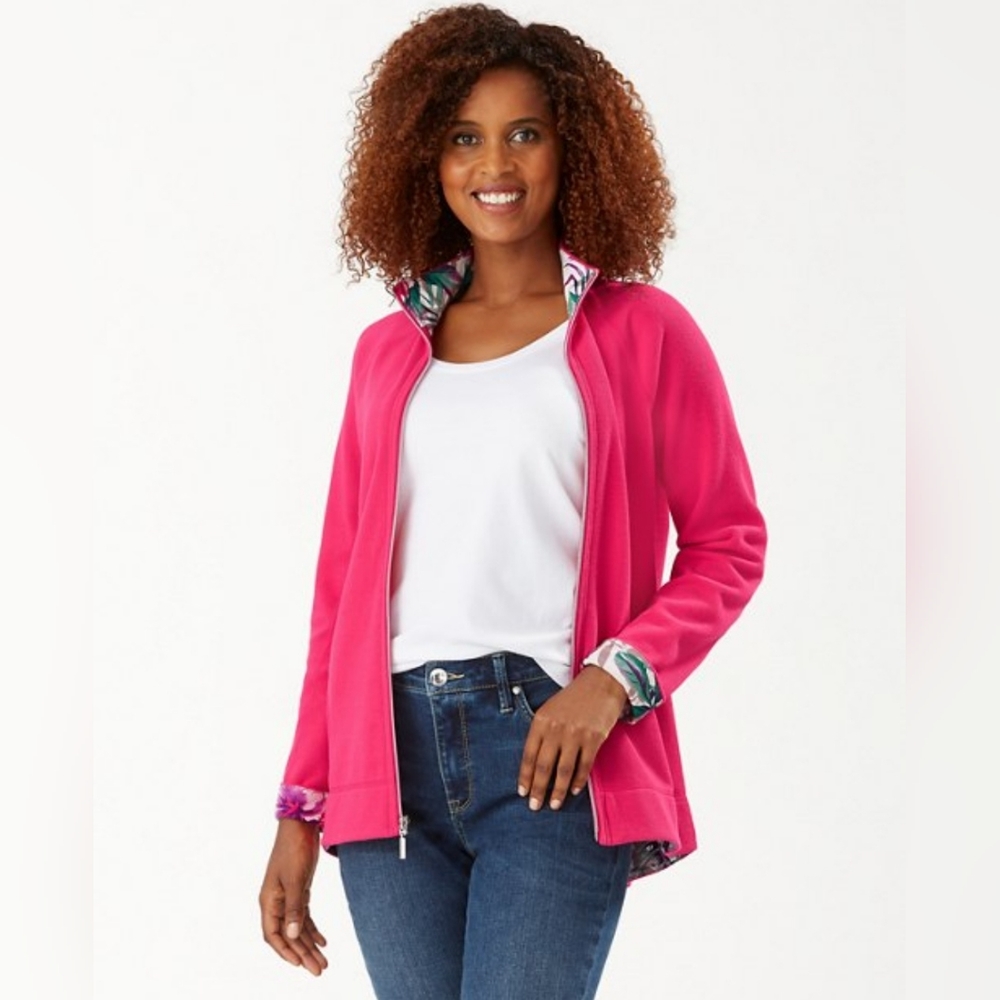 Tommy Bahama - Full Zip Sweatshirt - Size Medium - Pink